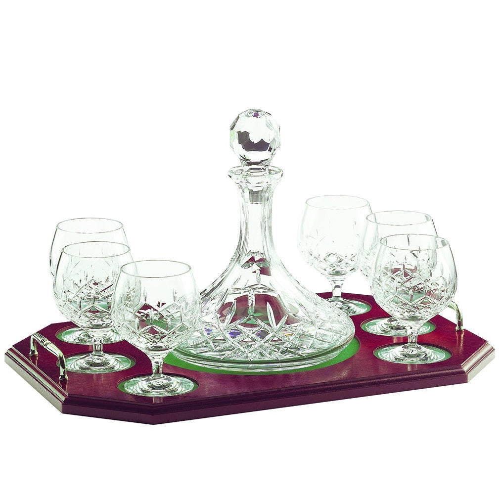 Belleek Galway Longford Brandy Decanter Tray Set-Goviers