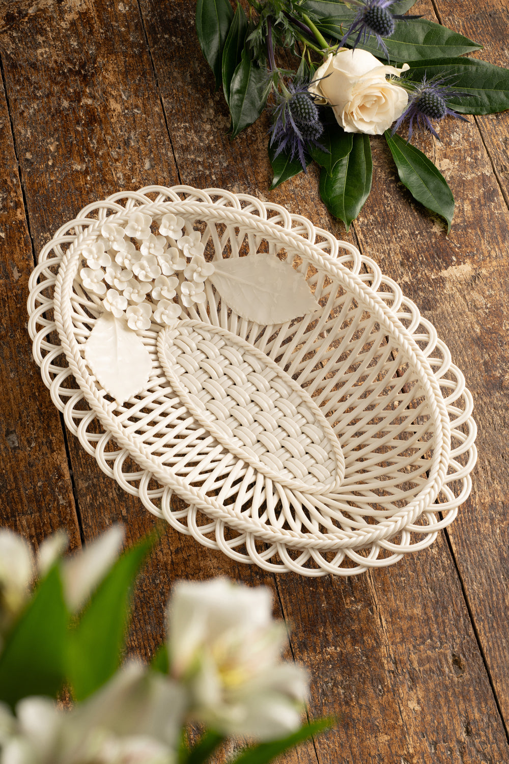 Belleek Hydrangea Basket-Goviers