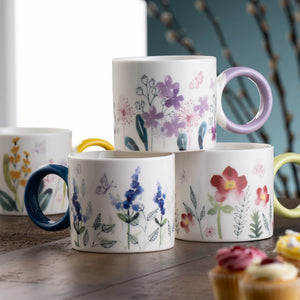 Belleek Living Wildflower Mugs Set of 4-Goviers