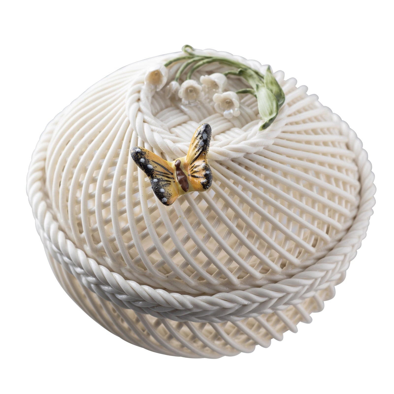 Belleek May Lily Of The Valley Basket-Goviers