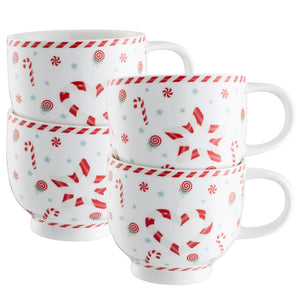 Belleek Peppermint Party Mug Set of 4-Goviers