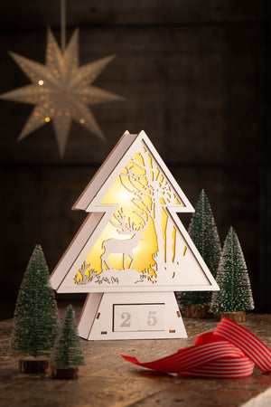 Belleek Reindeer Advent Wooden LED-Goviers