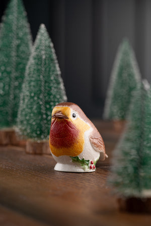 Belleek Robin with Holly Figurine-Goviers
