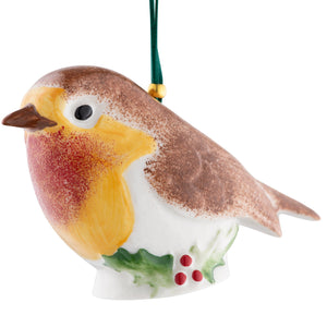 Belleek Robin with Holly Ornament-Goviers