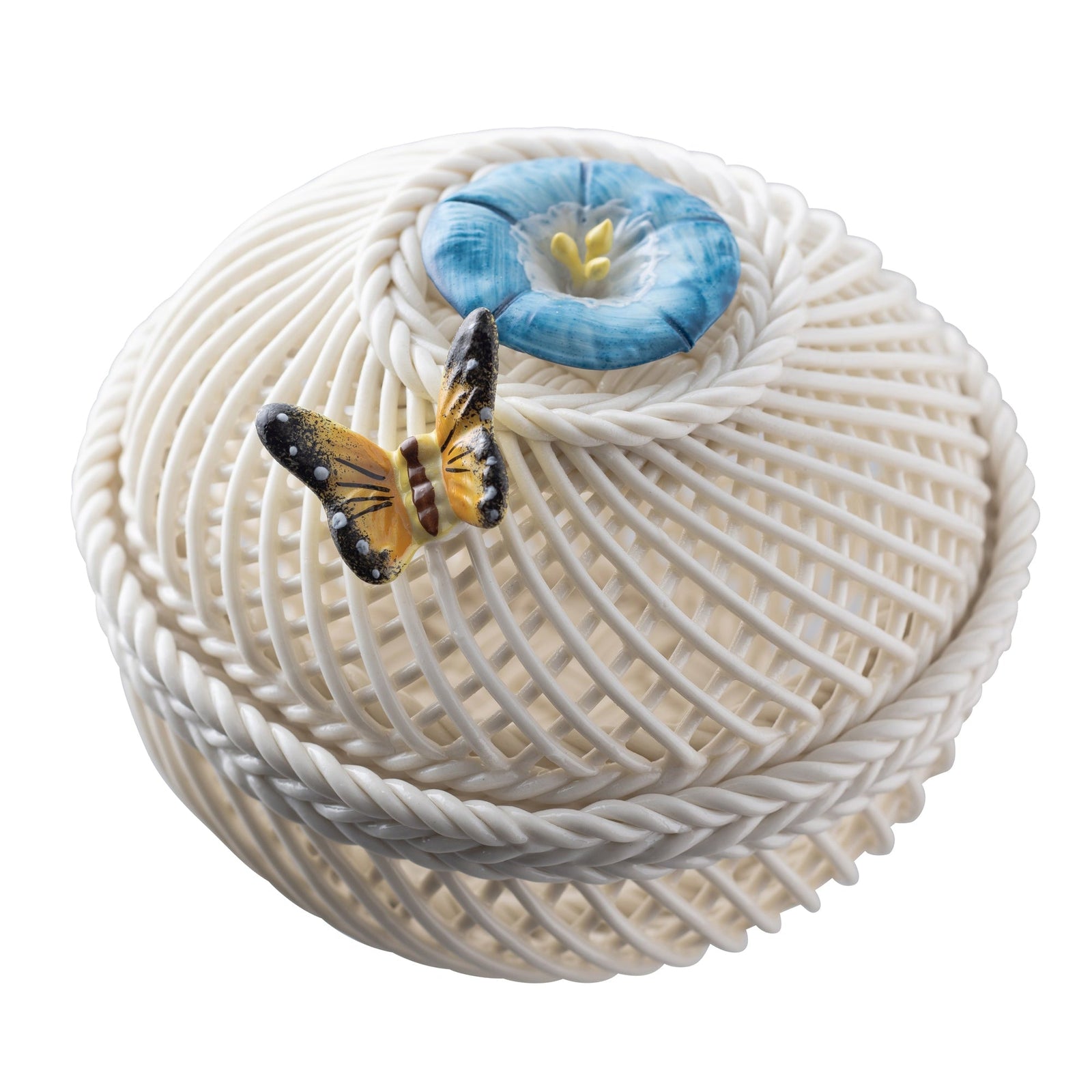 Belleek September Morning Glory Basket-Goviers