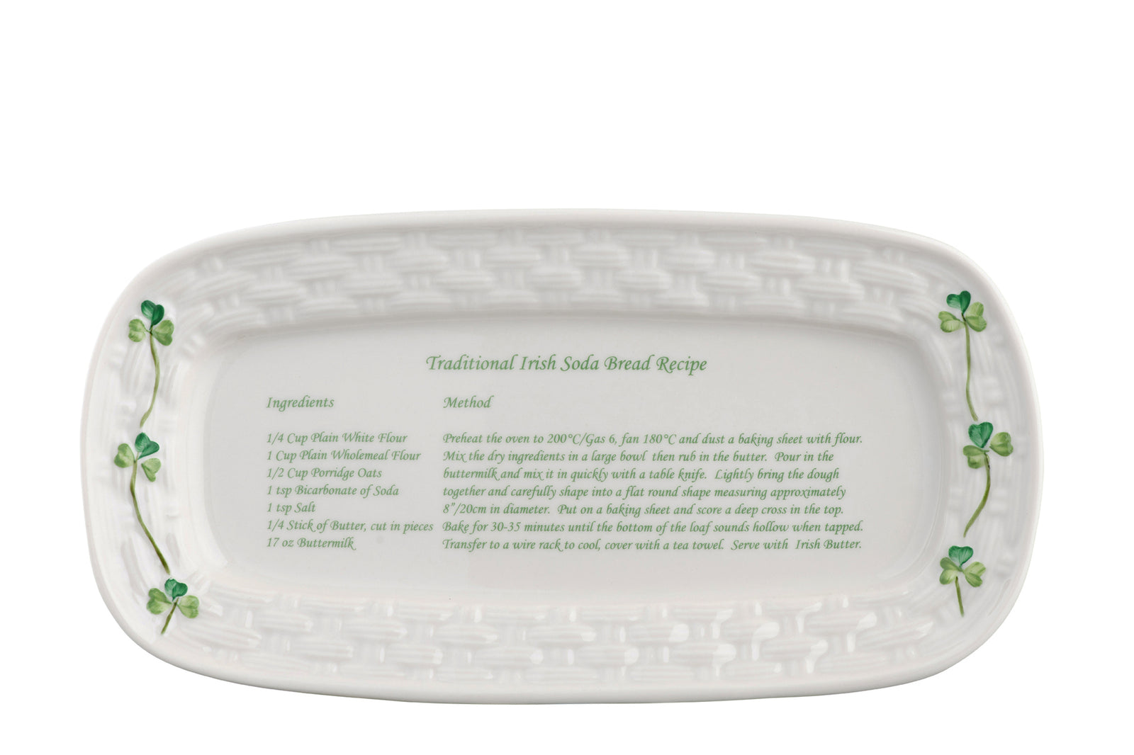 Belleek Shamrock Tray Irish Soda Bread Recipe-Goviers