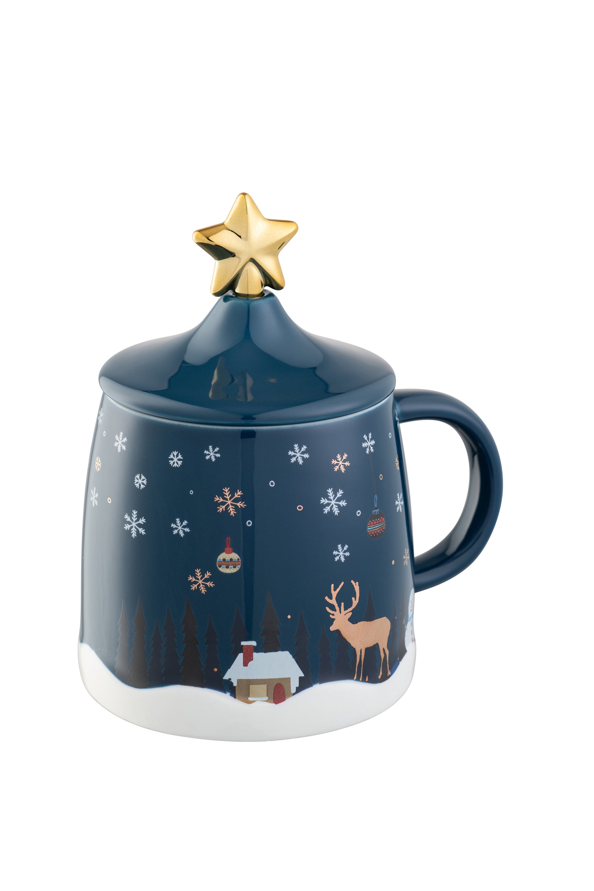 Belleek Winter Scene Lidded Mug-Goviers