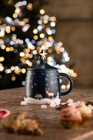 Belleek Winter Scene Lidded Mug-Goviers