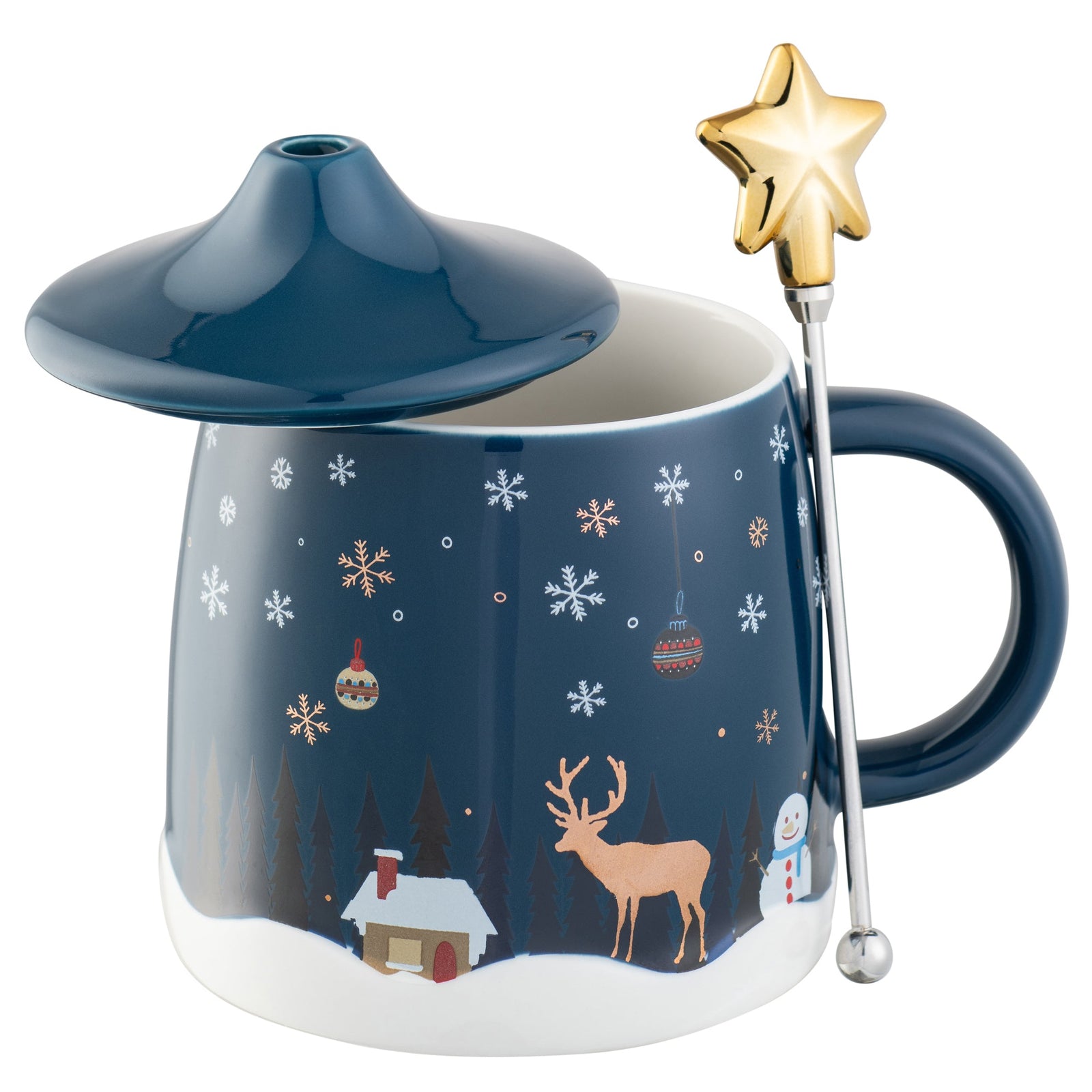 Belleek Winter Scene Lidded Mug-Goviers