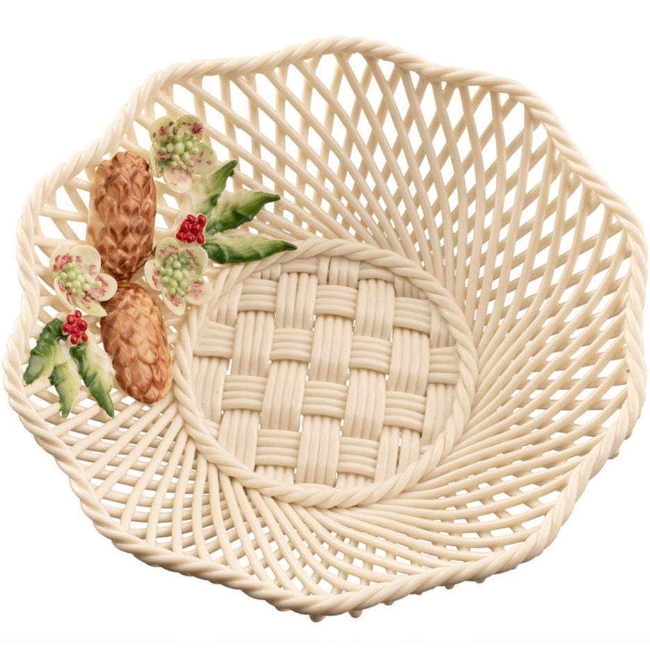 Belleek Winter Wild Irish Hedgerow Basket-Christmas-Goviers