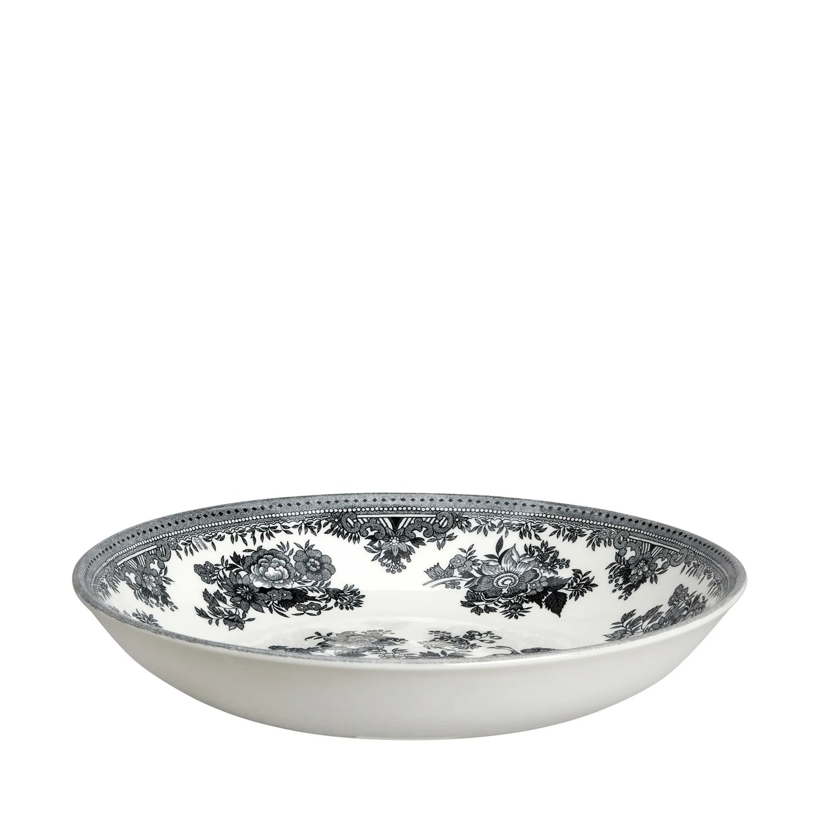 Burleigh Black & White Asiatic Pheasants Pasta Bowl 23cm/9"-Goviers