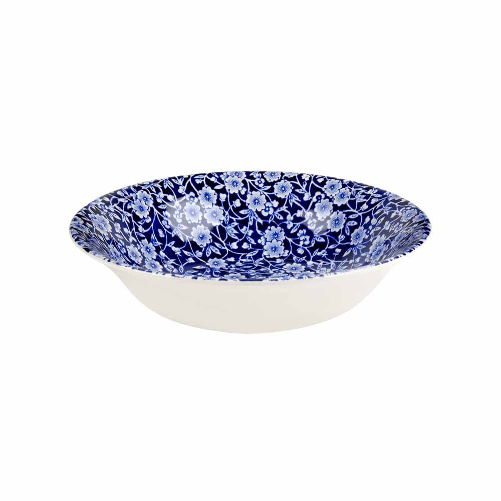 Burleigh Blue Calico Pudding/Soup Bowl 20.5 cm/ 8"-Goviers