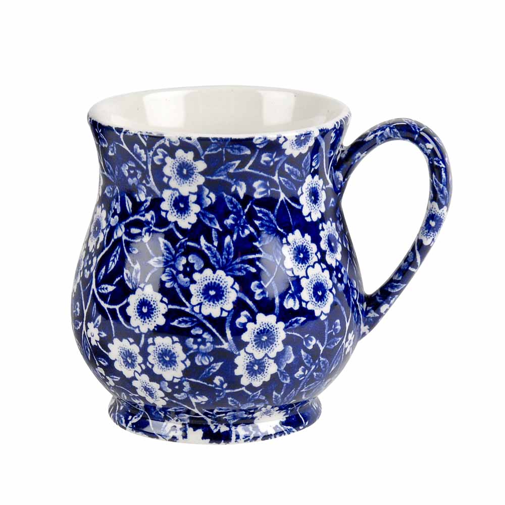 Burleigh Blue Calico Sandringham Mug 284ml / 1/2pt-Goviers