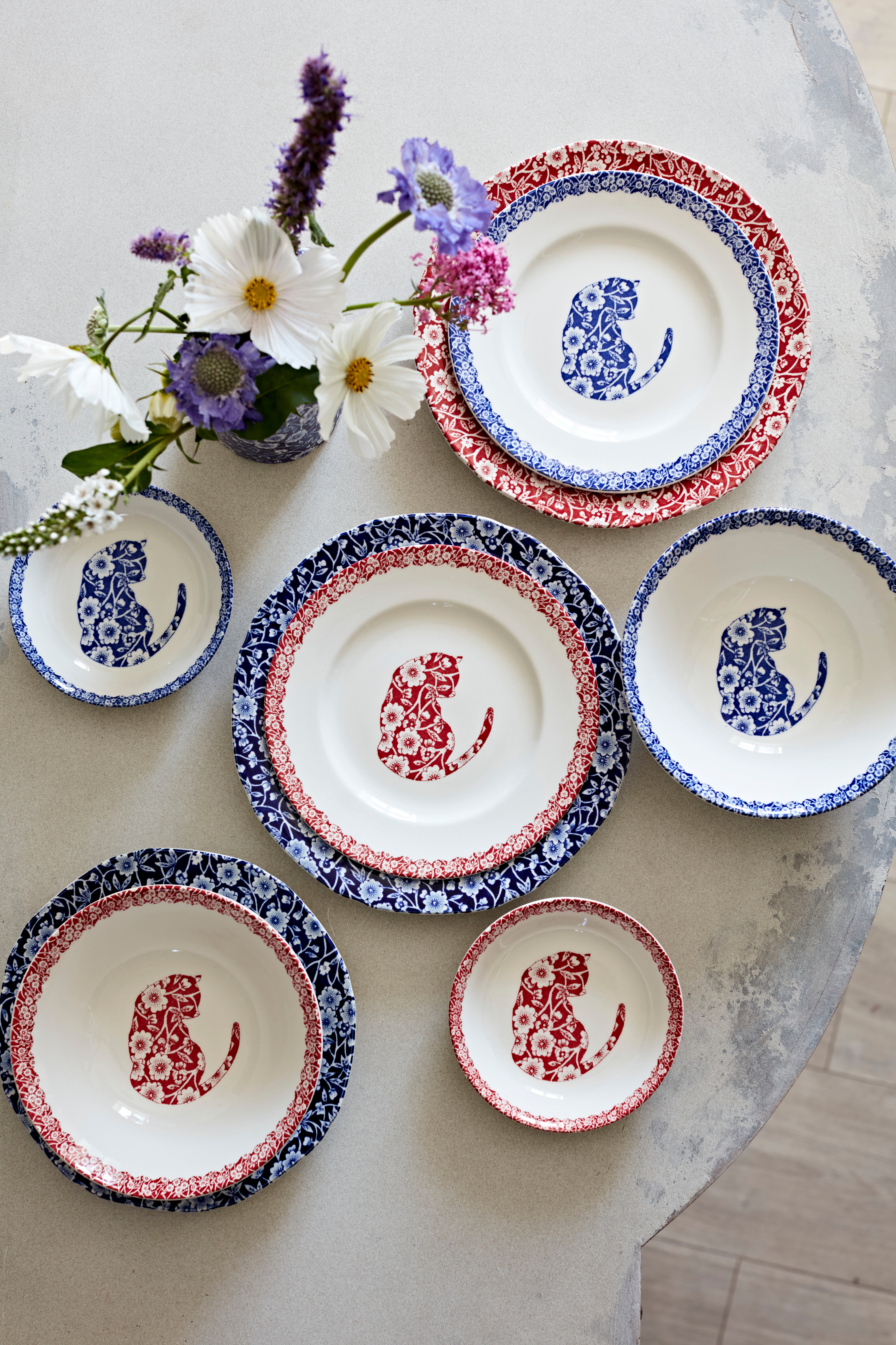 Burleigh Blue Cat Plate 17.5cm - Goviers of Sidmouth