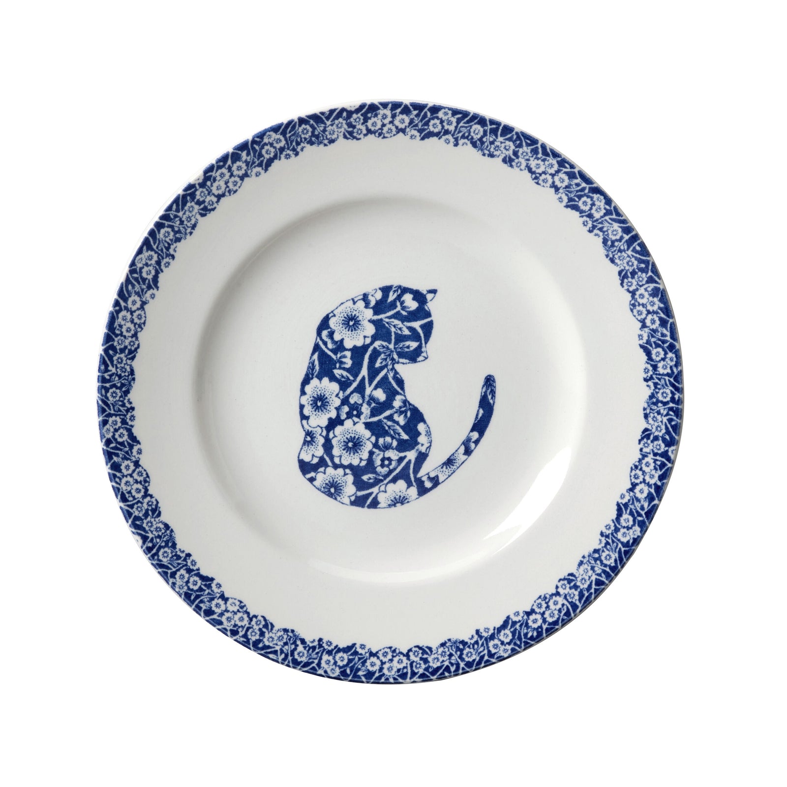Burleigh Blue Cat Plate 17.5cm-Goviers