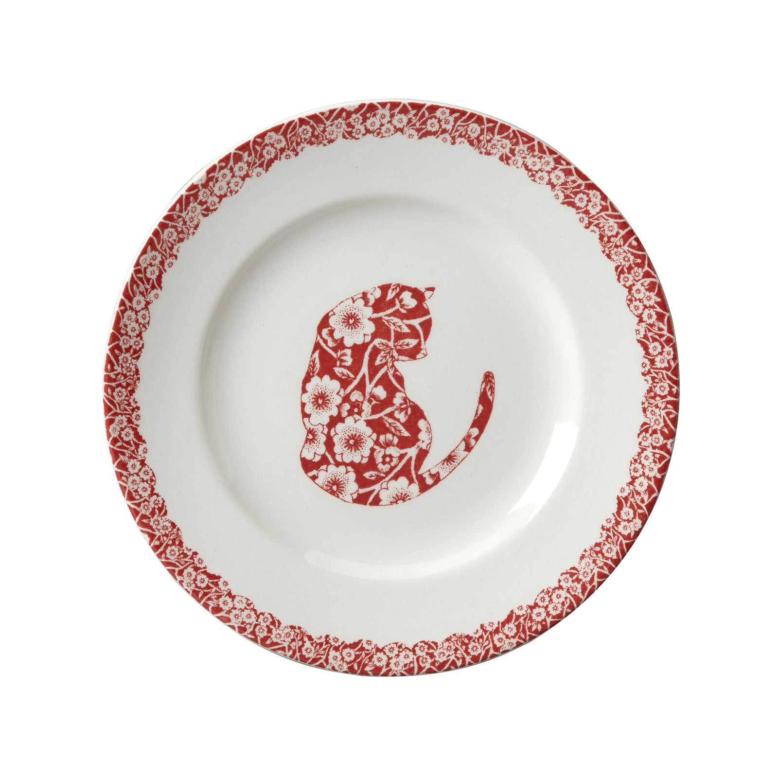 Burleigh Red Cat Plate 17.5cm-Goviers