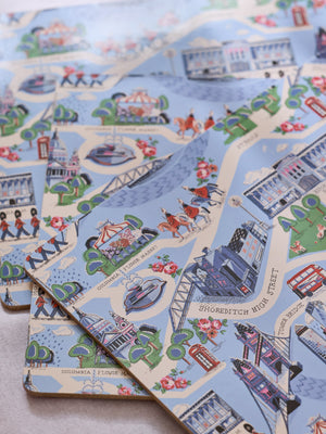 Cath Kidston London Town Cork Back Placemats Set Of 4