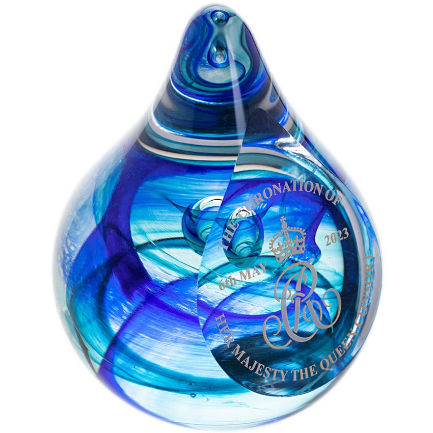 Caithness Camilla Queen Consort Coronation Teardrop Paperweight-Paperweights-Goviers