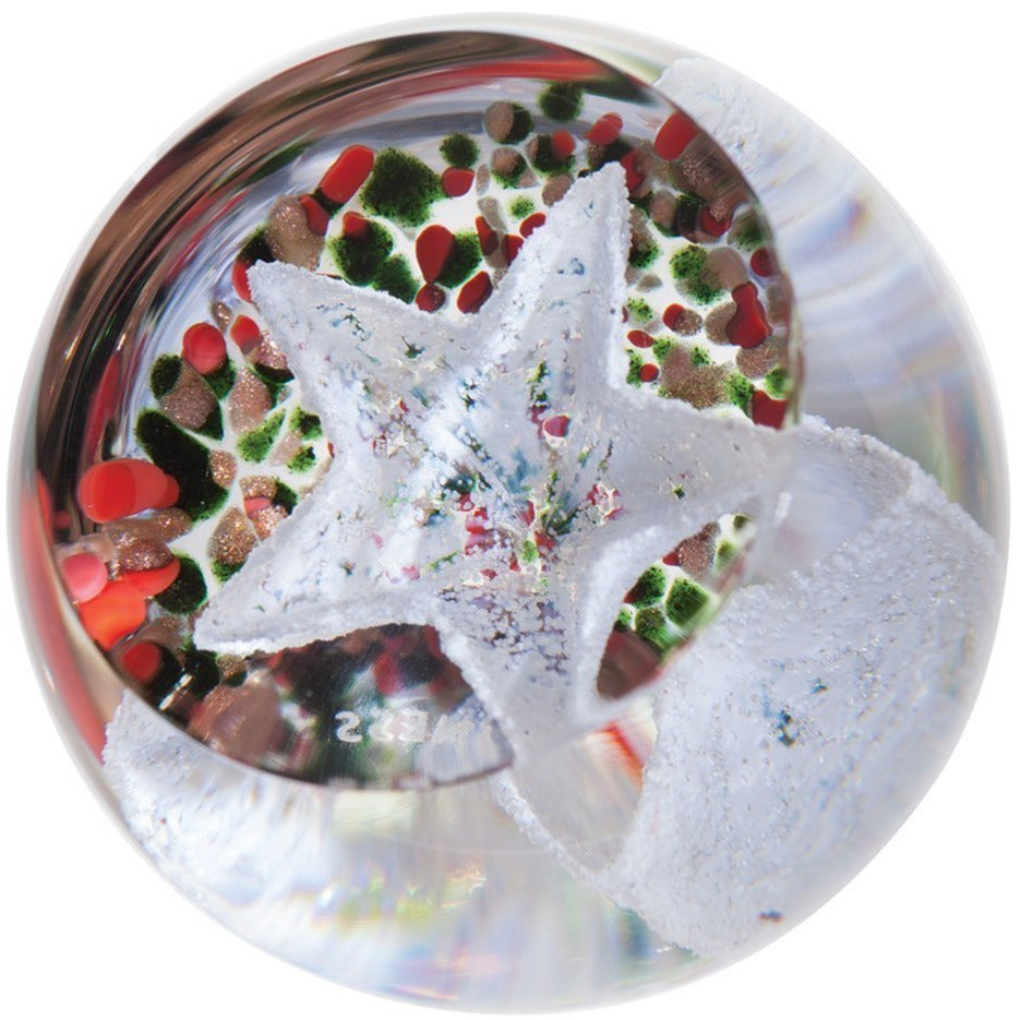Caithness Christmas Frostings Star-Paperweights-Goviers