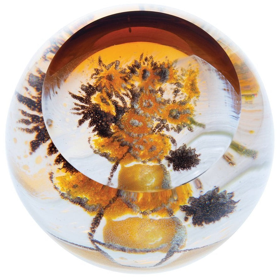 Caithness Glass Artistic Treasures Sunflowers Paperweight-Paperweights-Goviers