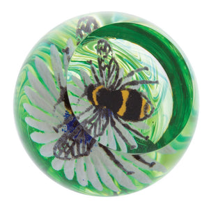 Caithness Glass Bee on a Flower Paperweight-Paperweights-Goviers