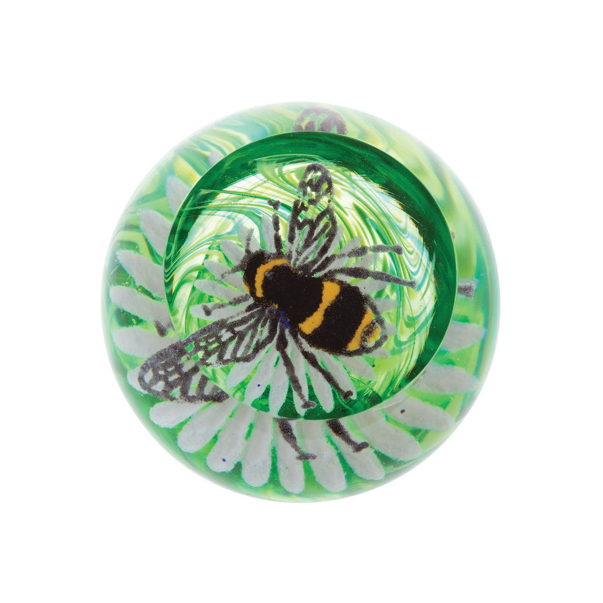 Caithness Glass Bee on a Flower Paperweight-Paperweights-Goviers