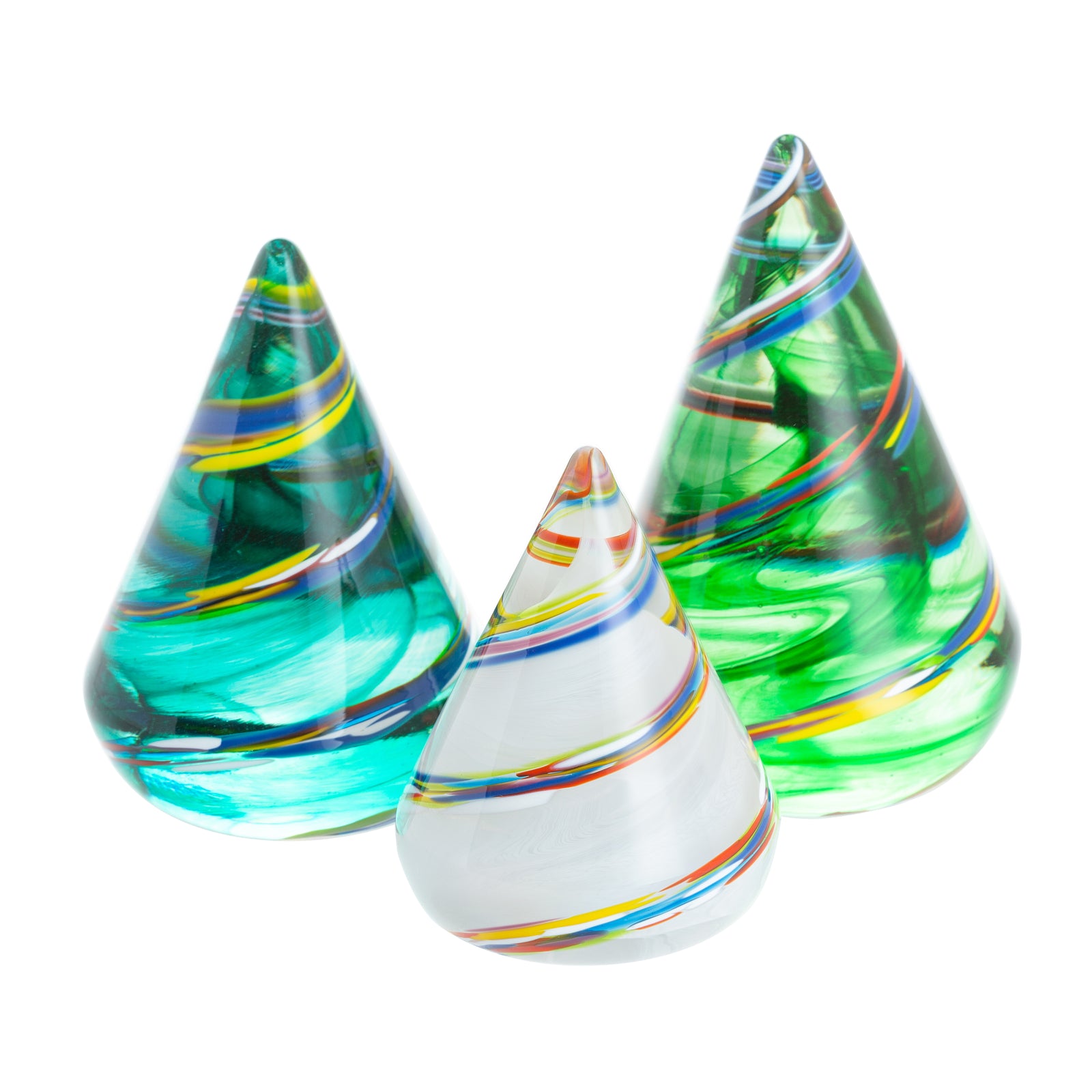 Caithness Glass Snowy Christmas Tree Small-Paperweights-Goviers