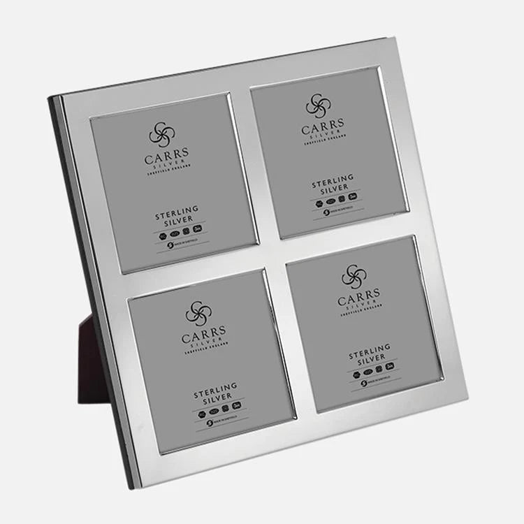 CARRS SILVER フォトフレーム Carrs Silver Modern Flat Quadruple Photo Frame - Goviers of Sidmouth