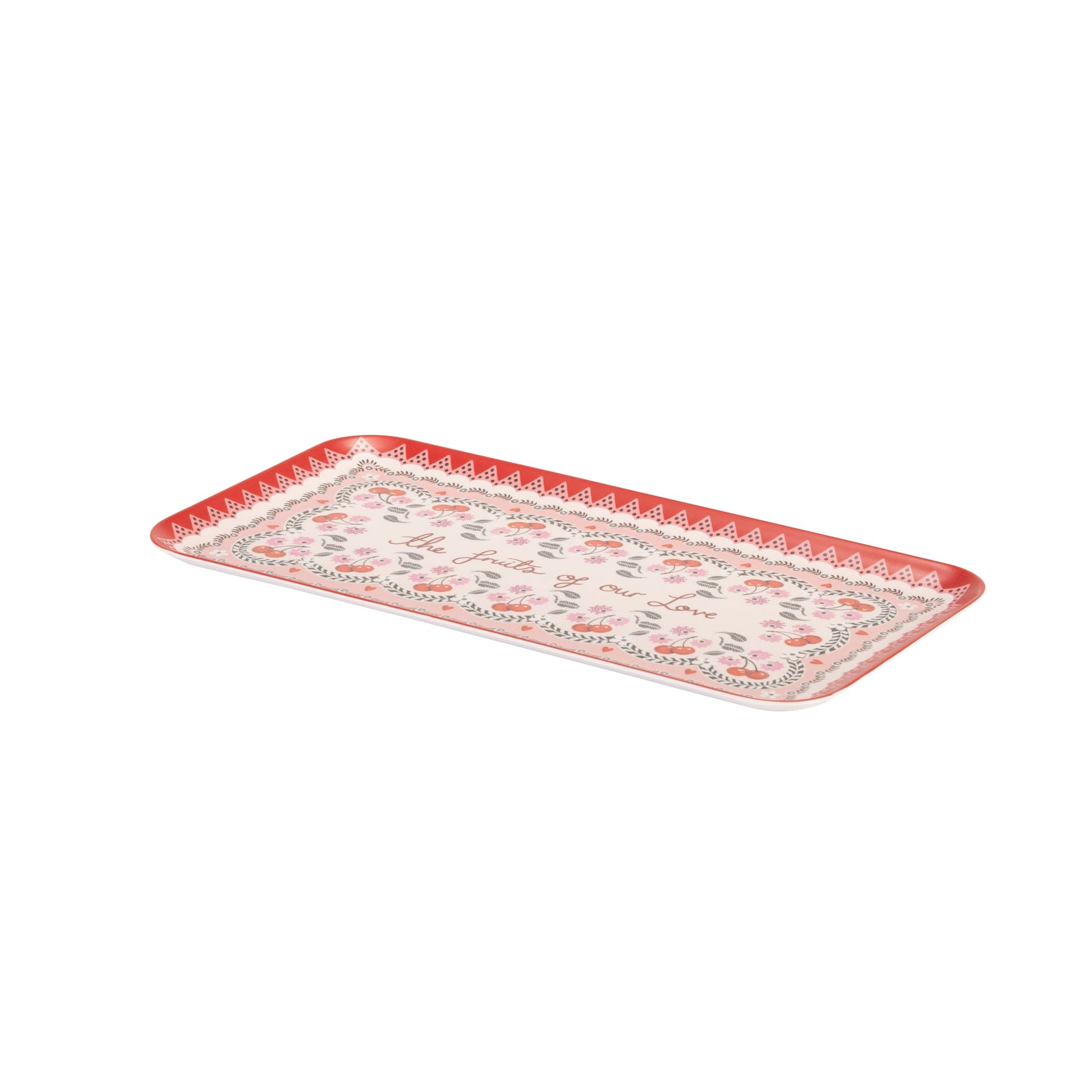 Cath Kidston Cherry Melamine Rectangular Platter-Goviers
