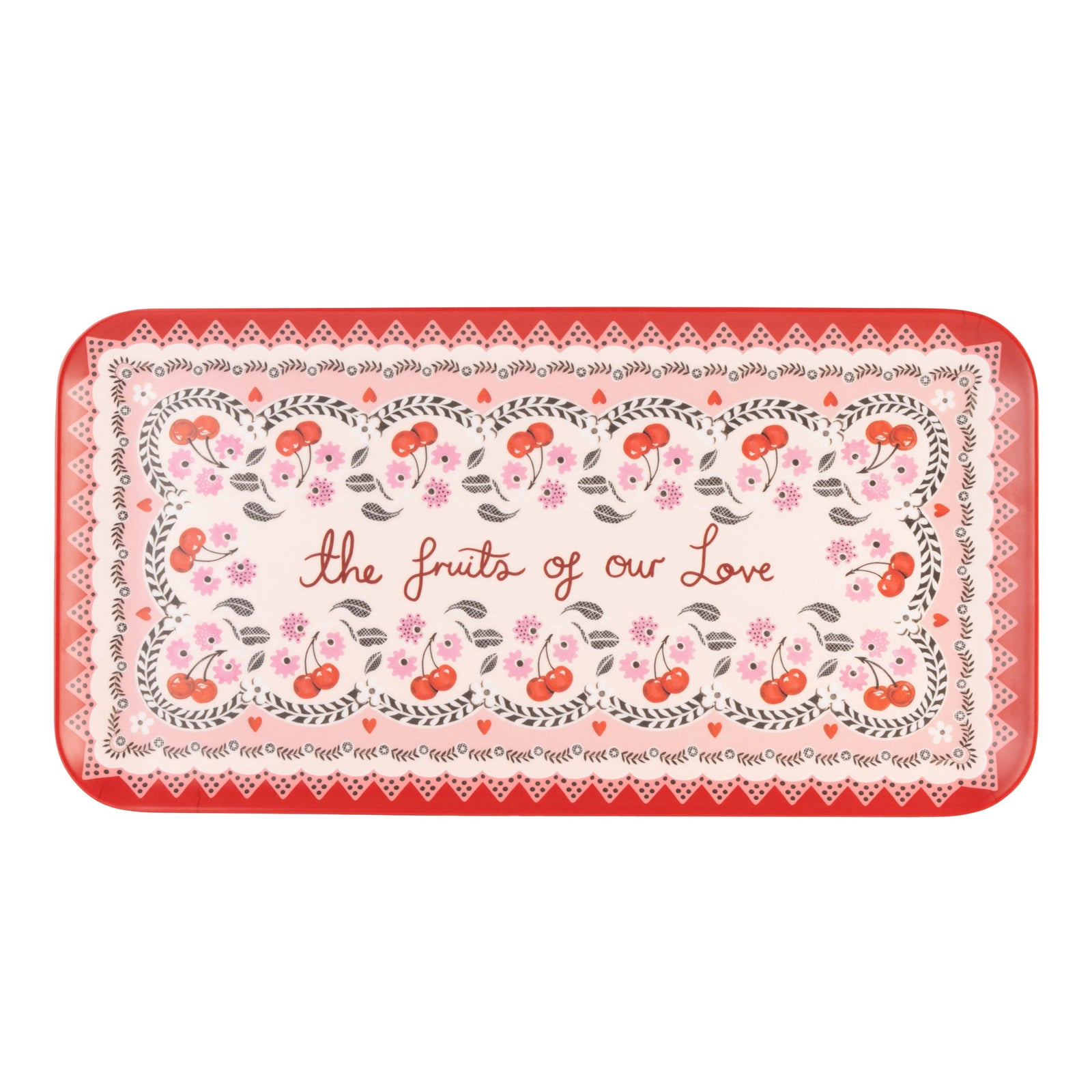 Cath Kidston Cherry Melamine Rectangular Platter-Goviers