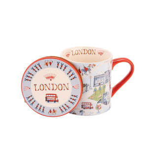 Cath Kidston London Town Mug And Coaster Set-Goviers