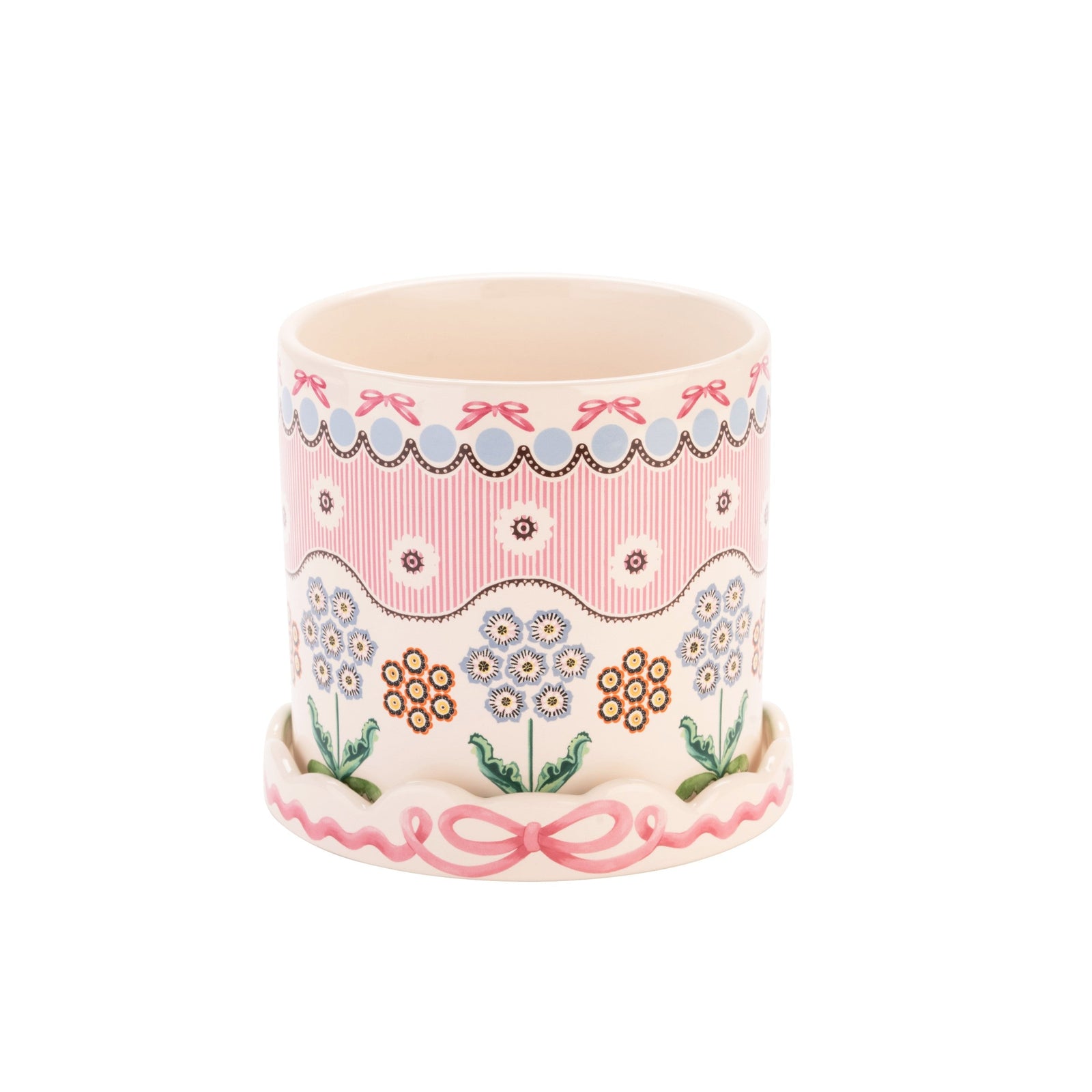 Cath Kidston Spitalfields Silk Plantpot With Tray-Goviers