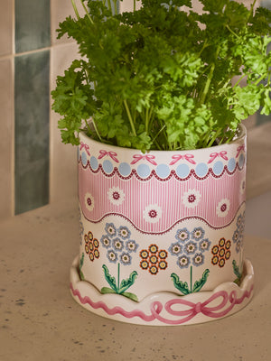 Cath Kidston Spitalfields Silk Plantpot With Tray-Goviers