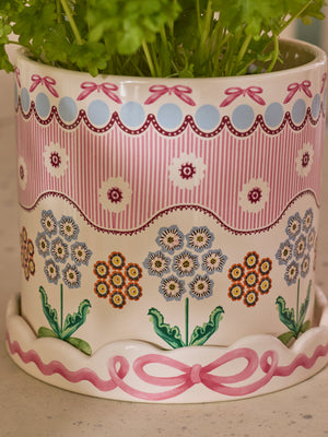 Cath Kidston Spitalfields Silk Plantpot With Tray-Goviers