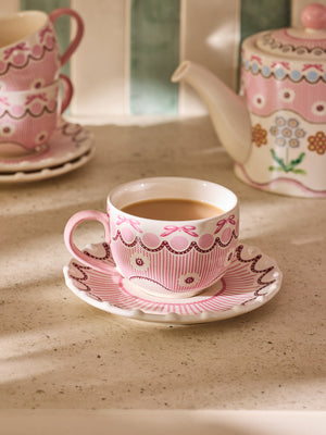 Cath Kidston Spitalfields Silk Teacup & Saucer-Goviers