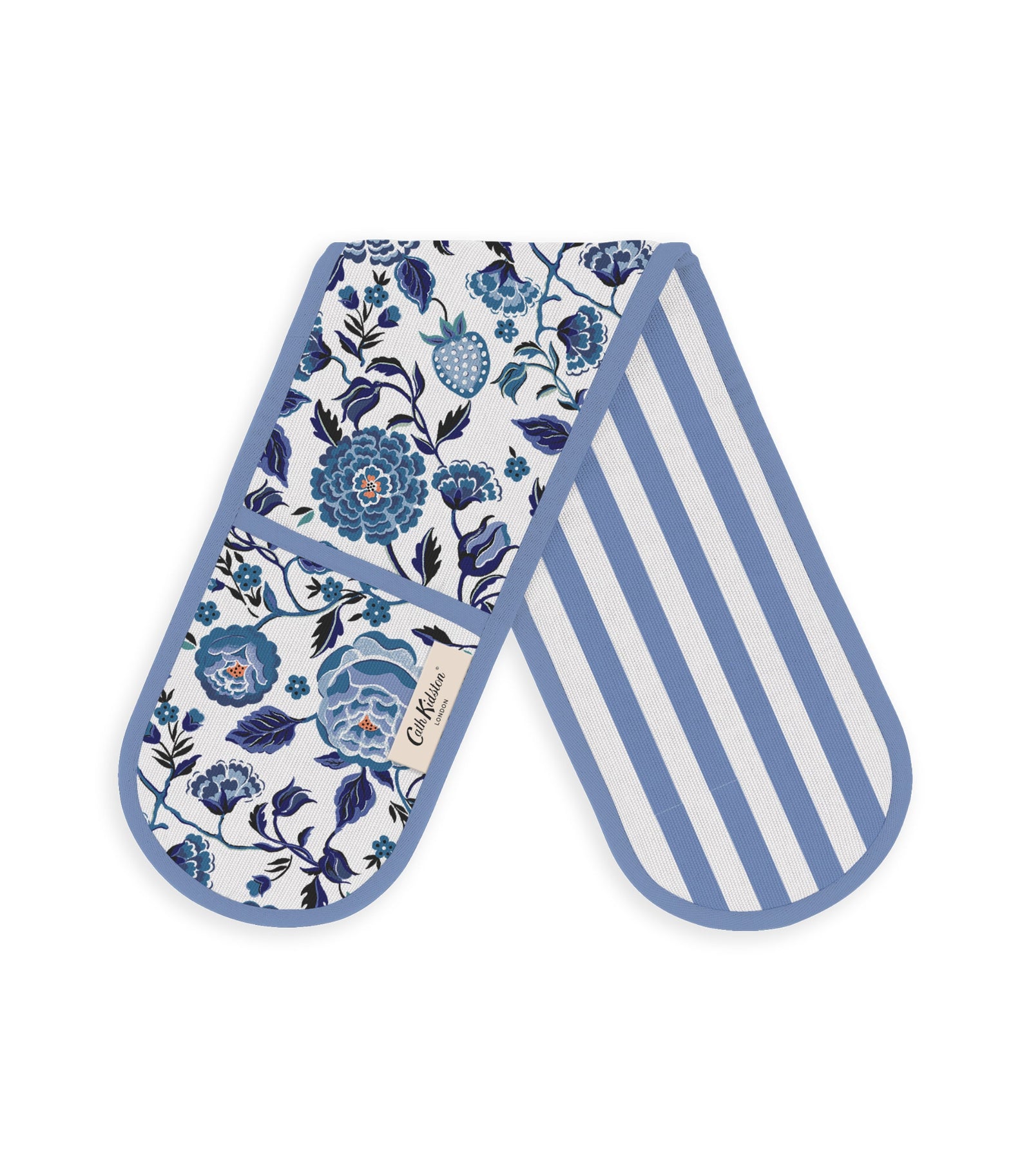 Cath Kidston Strawberry Garden Blue Double Oven Glove-Goviers