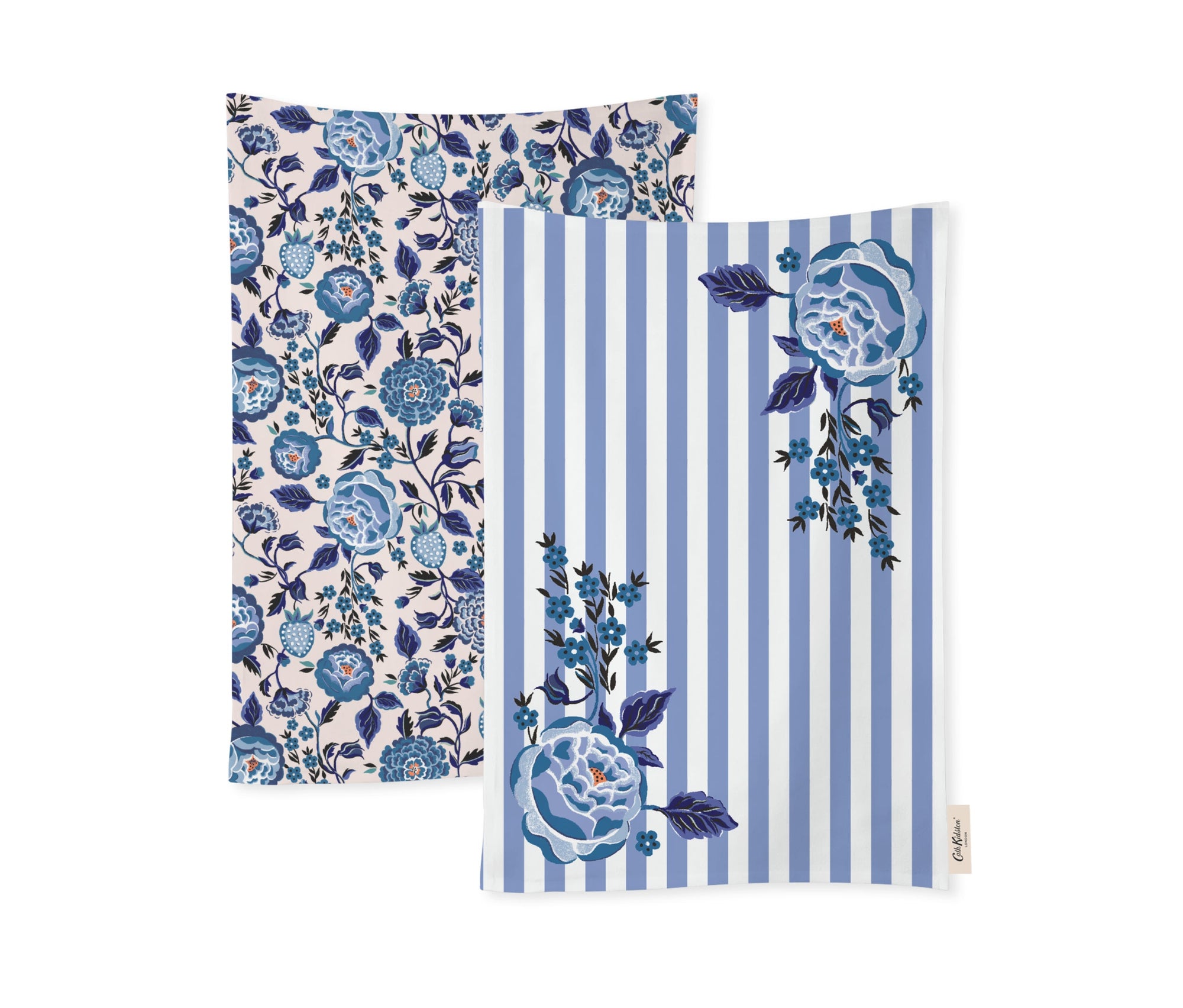Cath Kidston Strawberry Garden Blue Tea Towels Set of 2-Goviers