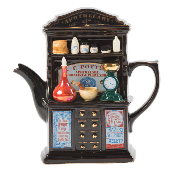 Ceramic Inspirations Apothecary Dark Brown Large Teapot-Goviers