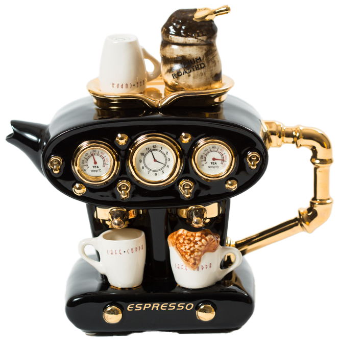 Ceramic Inspirations Black Double Espresso Large Teapot-Goviers