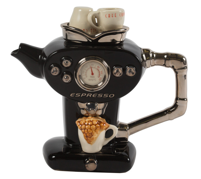 Ceramic Inspirations Black Espresso One Cup Teapot-Goviers