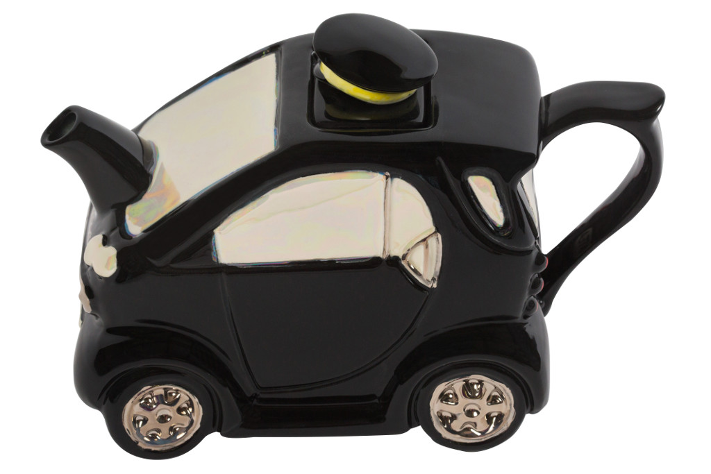 Ceramic Inspirations Black Smart Car Teapot-Goviers