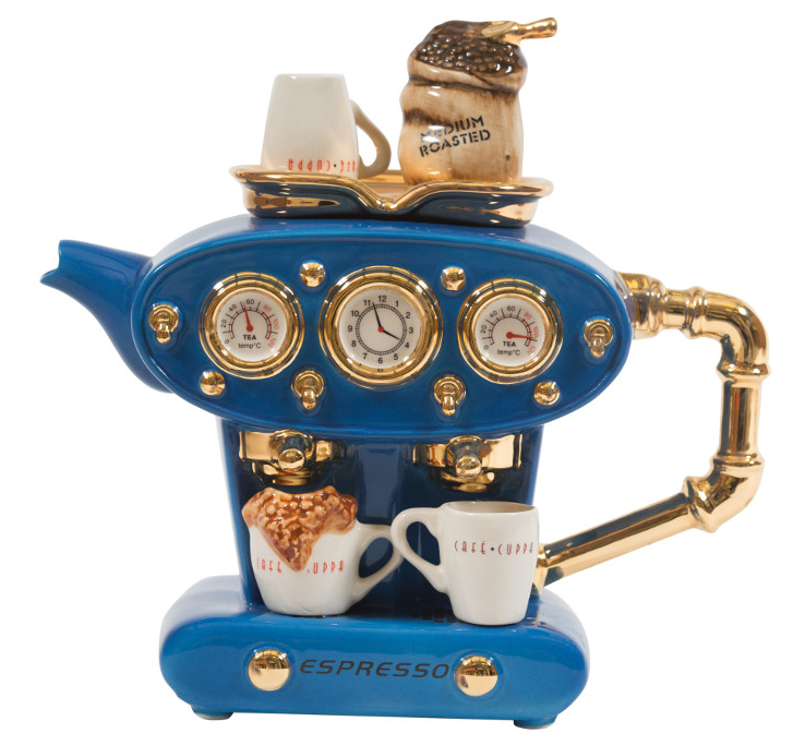Ceramic Inspirations Blue Double Espresso Large Teapot-Goviers