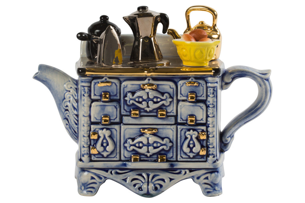 Ceramic Inspirations French Stove Blue Large Teapot -Ltd Ed-Goviers