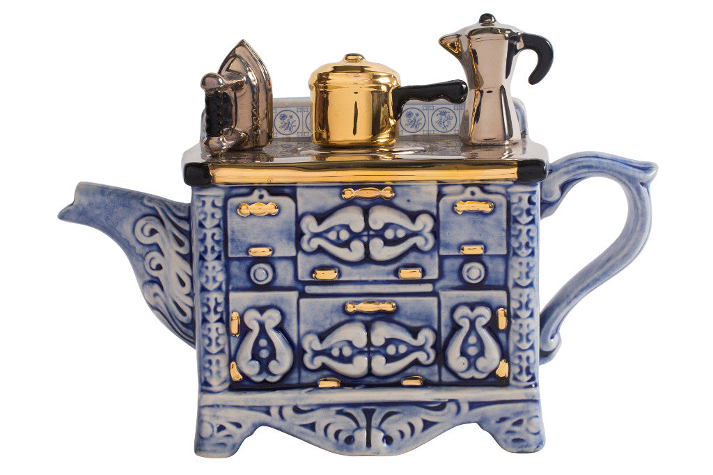 Ceramic Inspirations French Stove Blue Medium Teapot-Goviers