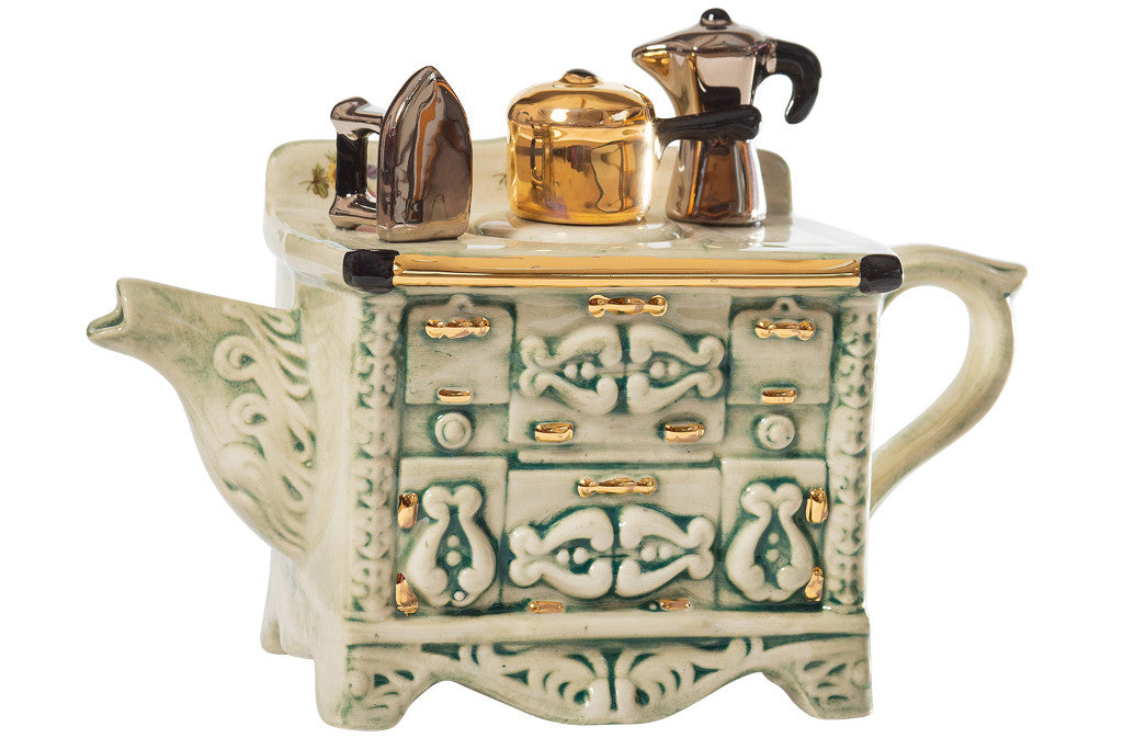 Ceramic Inspirations French Stove Green Medium Teapot-Goviers