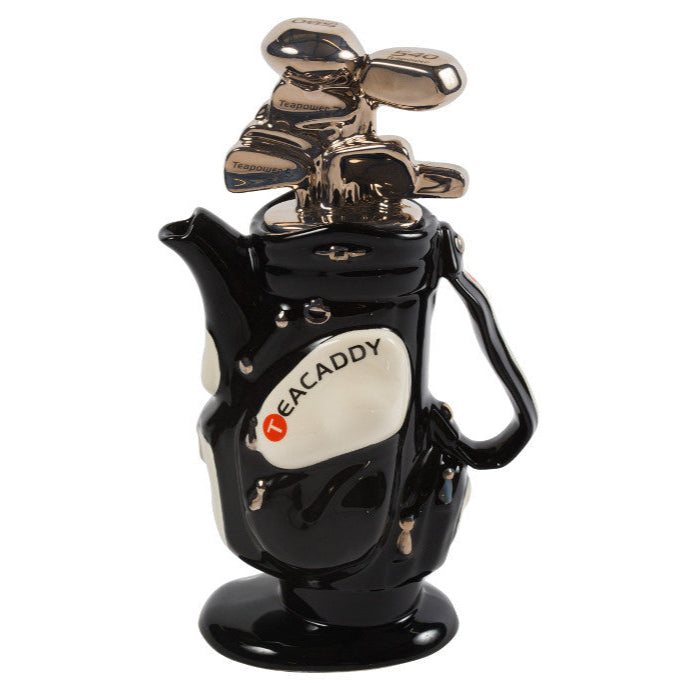 Ceramic Inspirations Golf Bag Black Medium Teapot-Goviers