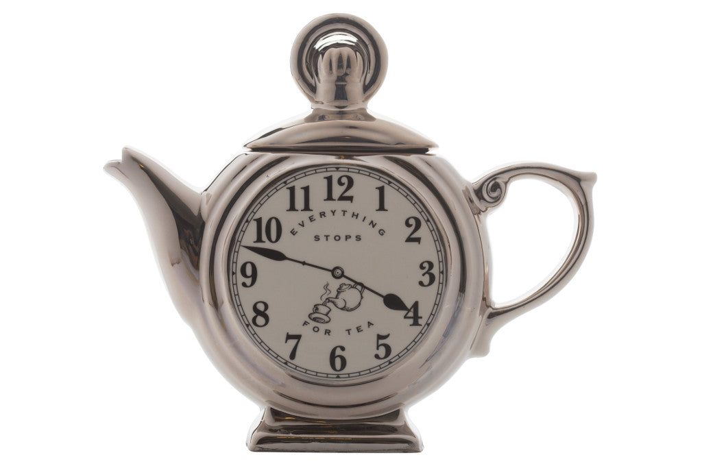 Ceramic Inspirations Pocket Watch Silver One Cup Teapot-Goviers