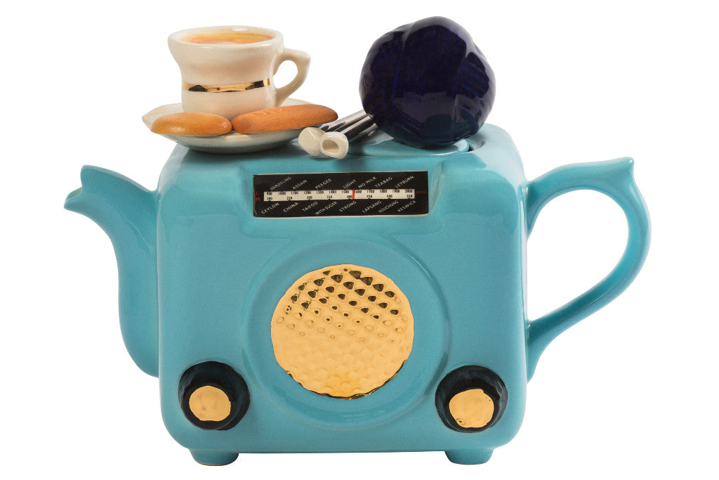Ceramic Inspirations Radio Blue Medium Teapot-Goviers