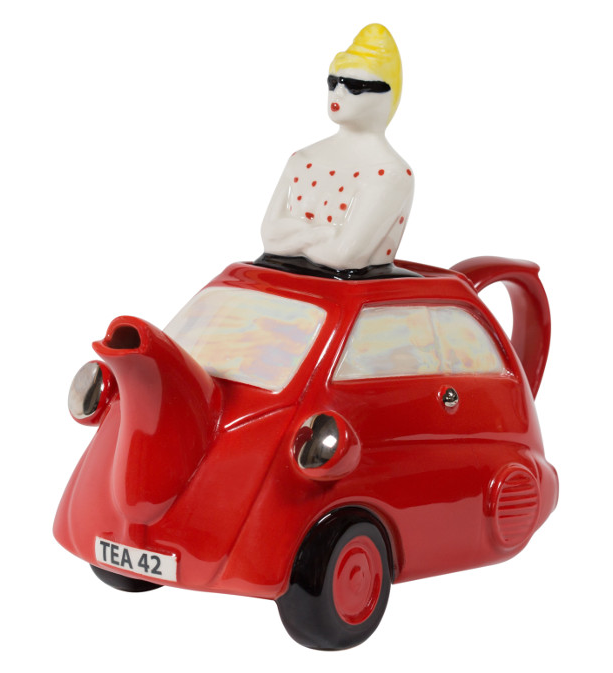Ceramic Inspirations Red Bubble Car Teapot-Goviers
