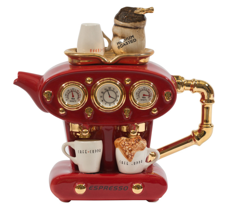 Ceramic Inspirations Red Double Espresso Large Teapot-Goviers